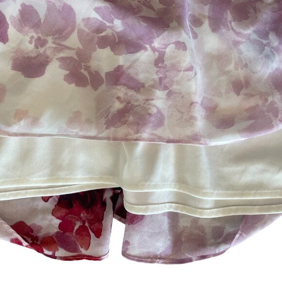 Y2K Pink Floral Fairycore Midi Dress w/ Flutter Sleeves, Cowl neck – Size 10P - Picture 8 of 11